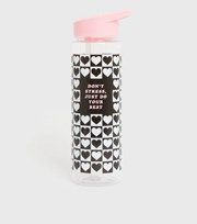 New Look Clear Checkerboard Heart Logo Straw Water Bottle